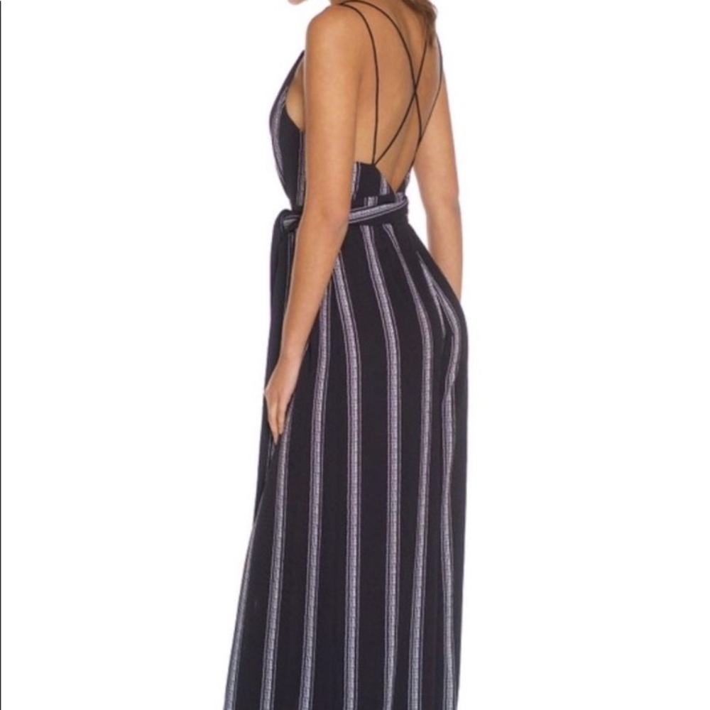 Striped Blue and White Jumpsuit - Picture 7 of 8